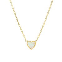 Korean Style White Sea Shell Peach Heart Necklace Female Titanium Steel Plated 18k Real Gold Necklace main image 6