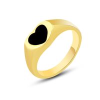 European And American Black Heart Ring Fashion Finger Ring Titanium Steel Ring main image 6