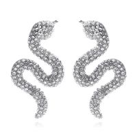 Fashion Full Diamond Snake-shaped Earrings Personality Retro Style Animal Earrings New main image 5