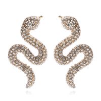 Fashion Full Diamond Snake-shaped Earrings Personality Retro Style Animal Earrings New main image 6
