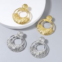 Fashion Design Sense Retro Style Earrings Texture Texture Hollow Round Earrings Wholesale main image 2