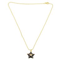 Fashion Bohemian Style Necklace Geometric Five-pointed Star Color Zircon Drop Oil Necklace Female main image 6