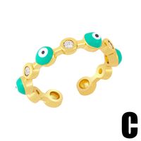 European And American Cross-border Jewelry Color Dripping Devil's Eye Creative Eye Opening Ring main image 5