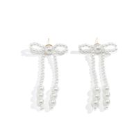 Boucles D&#39;oreilles Rétro Avec Nœud De Perles D&#39;imitation De Bijoux Européens Et Américains main image 6