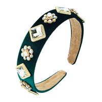 Neue Art Und Weise Barockstil Retro-glasbohrer Stirnband Gold Samt Party Haarschmuck main image 6