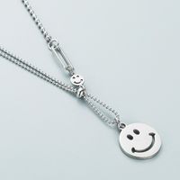 New Smiley Face Expression Titanium Steel Pendant Necklace Fashion Trend Clavicle Chain main image 4