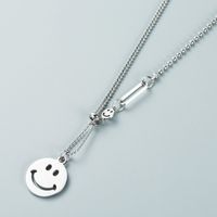 New Smiley Face Expression Titanium Steel Pendant Necklace Fashion Trend Clavicle Chain main image 5