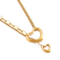 Titan Stahl 18 Karat Vergoldet Mode Überzug Herz Halskette sku image 1