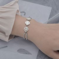 Korea's Smiley Face Bracelet Stainless Steel Personality Expression Hand Jewelry sku image 1