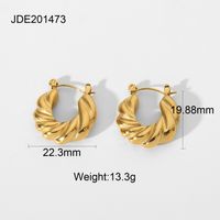 Circle Plating Stainless Steel No Inlaid Gold Plated Earrings sku image 7