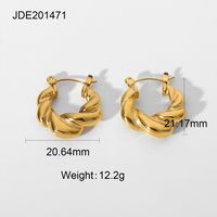 Circle Plating Stainless Steel No Inlaid Gold Plated Earrings sku image 6