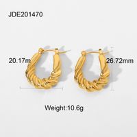 Circle Plating Stainless Steel No Inlaid Gold Plated Earrings sku image 3