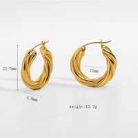 Circle Plating Stainless Steel No Inlaid Gold Plated Earrings sku image 2