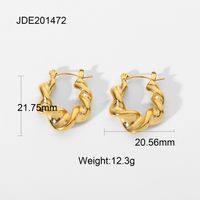 Circle Plating Stainless Steel No Inlaid Gold Plated Earrings sku image 4