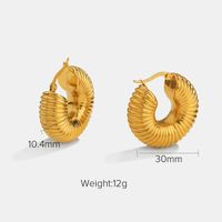 Circle Plating Stainless Steel No Inlaid Gold Plated Earrings sku image 8