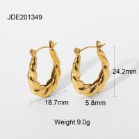 Circle Plating Stainless Steel No Inlaid Gold Plated Earrings sku image 5