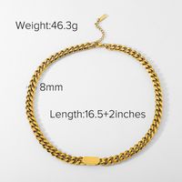 Twisted Cuban Chain 18k Gold Plated Stainless Steel Necklace Hip Hop Necklace Wholesale sku image 5