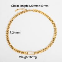Twisted Cuban Chain 18k Gold Plated Stainless Steel Necklace Hip Hop Necklace Wholesale sku image 6