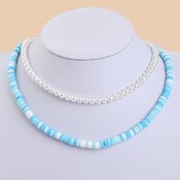 Bohemian Hand-woven Pearl Soft Ceramic Multilayer Necklace Creative Color Jewelry sku image 3