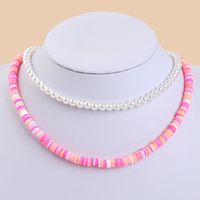 Bohemian Hand-woven Pearl Soft Ceramic Multilayer Necklace Creative Color Jewelry sku image 6