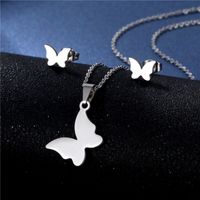 New Butterfly Earring Set European And American Clavicle Chain Cross-border Jewelry Set sku image 1