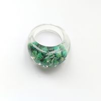 European And American Transparent Epoxy Flower Durable Leaves Dried Flowers Ring Acrylic sku image 3