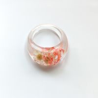 European And American Transparent Epoxy Flower Durable Leaves Dried Flowers Ring Acrylic sku image 4