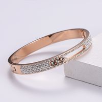 Heart Stainless Steel 18K Gold Plated Rose Gold Plated Artificial Rhinestones In Bulk sku image 3