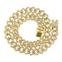 European And American Geometry Rhombus Diamond Cuban Chain Necklace Bracelet sku image 7