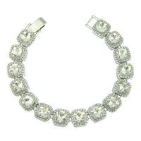 Hip-hop Men's Short Square Diamond Full Diamond Cuban Chain Necklace Bracelet Wholesale sku image 2