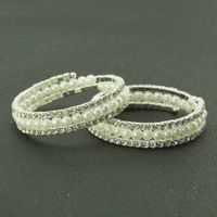 Fashion Personality Diamond-studded Pearl Three-layer Wide Bracelet sku image 4