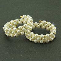 Pulsera Ancha De Tres Capas De Perlas Con Diamantes Incrustados De Personalidad De Moda sku image 5