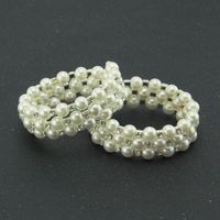 Pulsera Ancha De Tres Capas De Perlas Con Diamantes Incrustados De Personalidad De Moda sku image 6