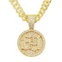 European And American Full Diamond Three-dimensional Pendant Cuban Chain Necklace Wholesale sku image 3