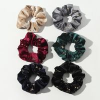 Pure Color Star Print Hair Scrunchies Set sku image 1