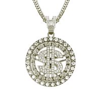 European And American Diamond-studded Rotating Dollar Rotatable Pendant Necklace sku image 2