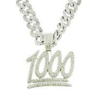 Hip-hop Digital Pendent Kubanische Kette Herren Voll Diamant 1000 Punkte Anhänger Trend Ige Halskette sku image 4