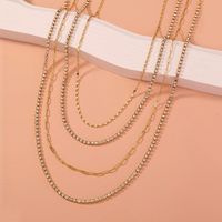 European And American New Diamond Multi-layer Necklace Stacking Necklace Clavicle Chain Wholesale sku image 1