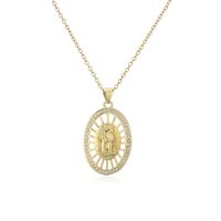 New Copper Micro-inlaid Zircon Jewelry 18k Gold Plated Hollow Geometric Pendant Necklace sku image 1