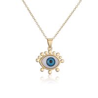 European And American Hot Sale New Copper Plated 18k Gold Lucky Eye Pendant Necklace sku image 1