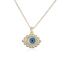 European And American Hot Sale New Copper Plated 18k Gold Lucky Eye Pendant Necklace sku image 2