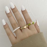 New Creative Simple Resin Alloy Women's Tail Ring Ring Color Ring Set sku image 5