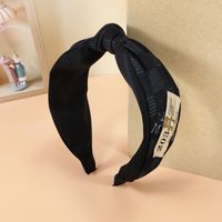 Korean Version Of Ins New Lattice Color Matching Headband Labeling Letter Bear Press Hairband sku image 4