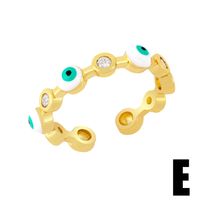 European And American Cross-border Jewelry Color Dripping Devil's Eye Creative Eye Opening Ring sku image 5