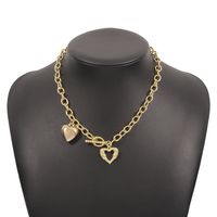 Simple Wind Necklace Geometric Hollow Heart Ot Buckle Necklace sku image 1