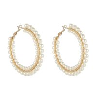 Boucles D&#39;oreilles En Perles Géométriques Grand Cercle Enroulées À La Main Bijoux D&#39;oreille De Mode sku image 1