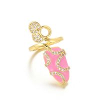 Copper Joint Nail Ring Copper Inlaid Zircon Crown Butterfly Ring Open Ring Adjustable sku image 5