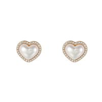 Retro Baroque Pearl Earrings Korean Personality Rhinestone Earrings Pearl Earrings sku image 1