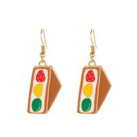 Cartoon Oil Dripping Animal Fruit Earrings Creative Geometric Wine Bottle Rainbow Earrings sku image 27