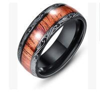 European And American Fashion New Elegant Aristocratic Black Phoenix Wood Grain Ring sku image 1